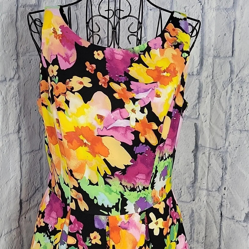 THE LIMITED Multicolored Floral Sleeveless Dress Size 4 - Picture 2 of 8